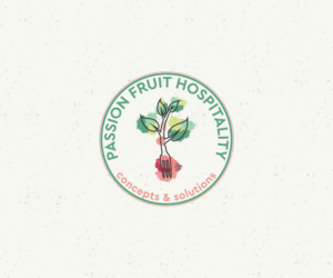 Passion Fruit Hospitality         (under it somewhere on the right; concepts & solutions                                               concepts & solutions | Logo Design by Dobar_logo