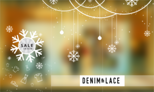 Xmas Shop Windows for Denim and Lace Clothing & Giftware shop | Diseño Gráfico por nafizrahat