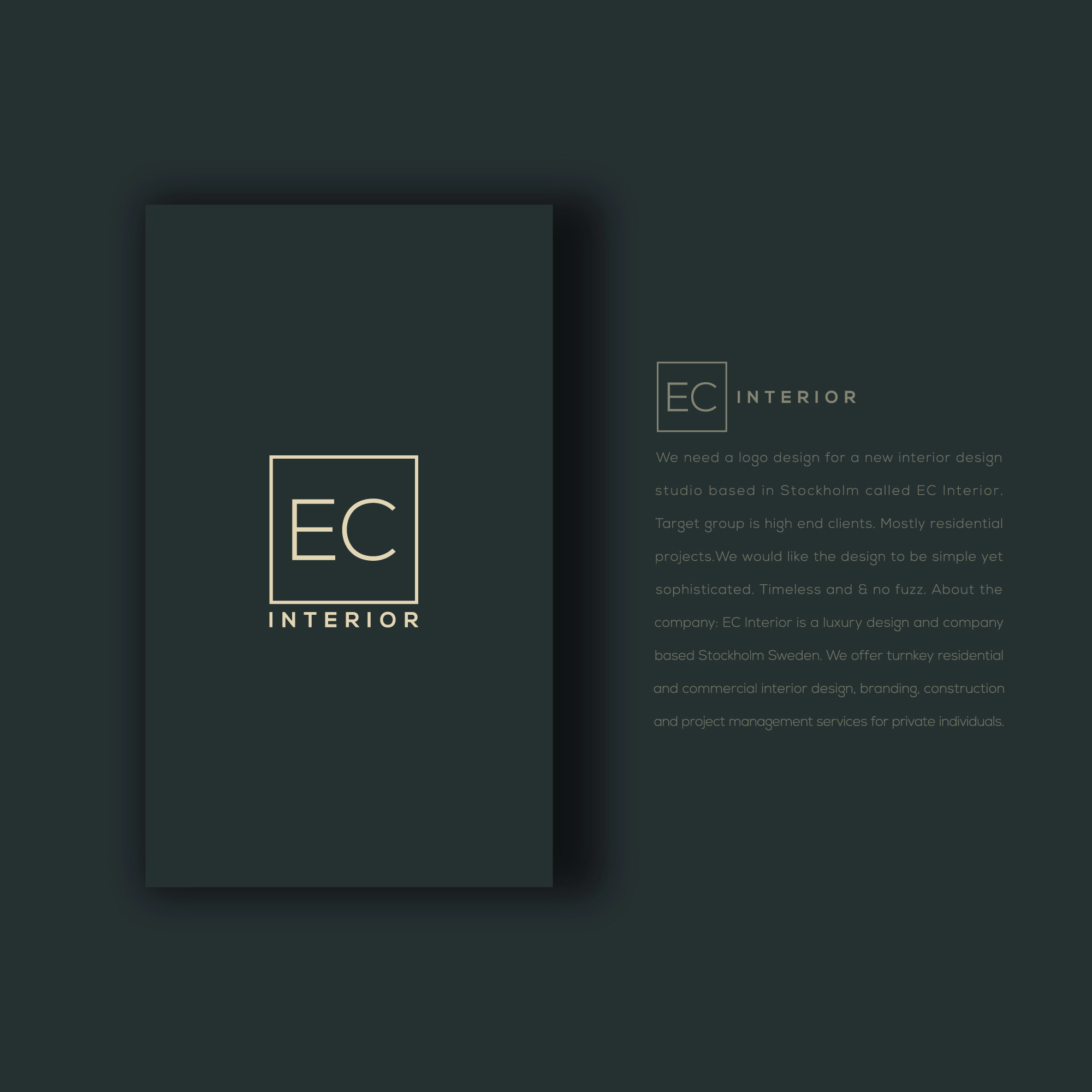Diseño de Logo por Maria Graphics™ para EC Interior  | Diseño #23024249
