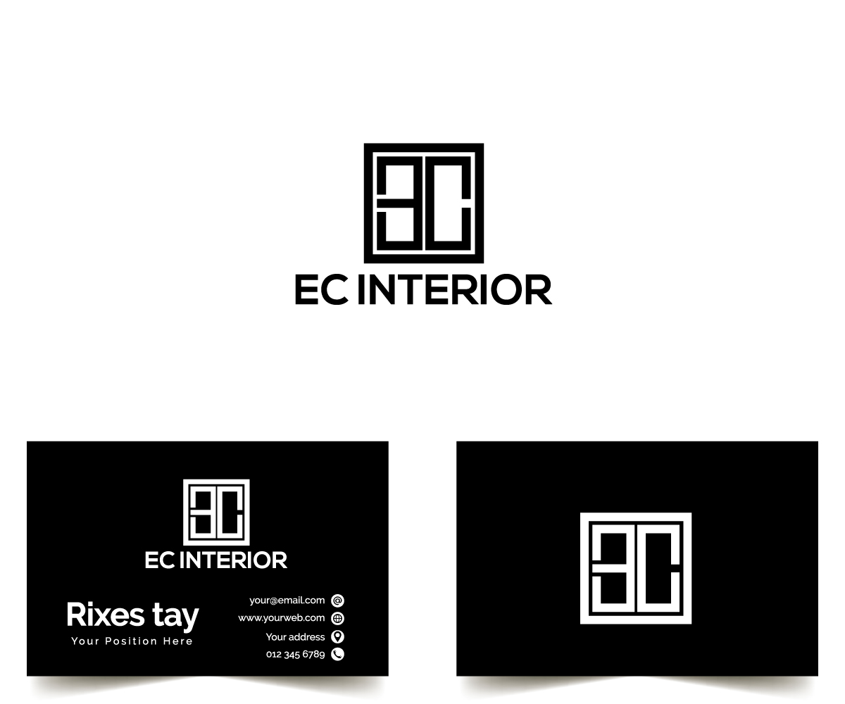 Serious, Upmarket, Interior Design Logo Design for EC Interior by Rixes ...