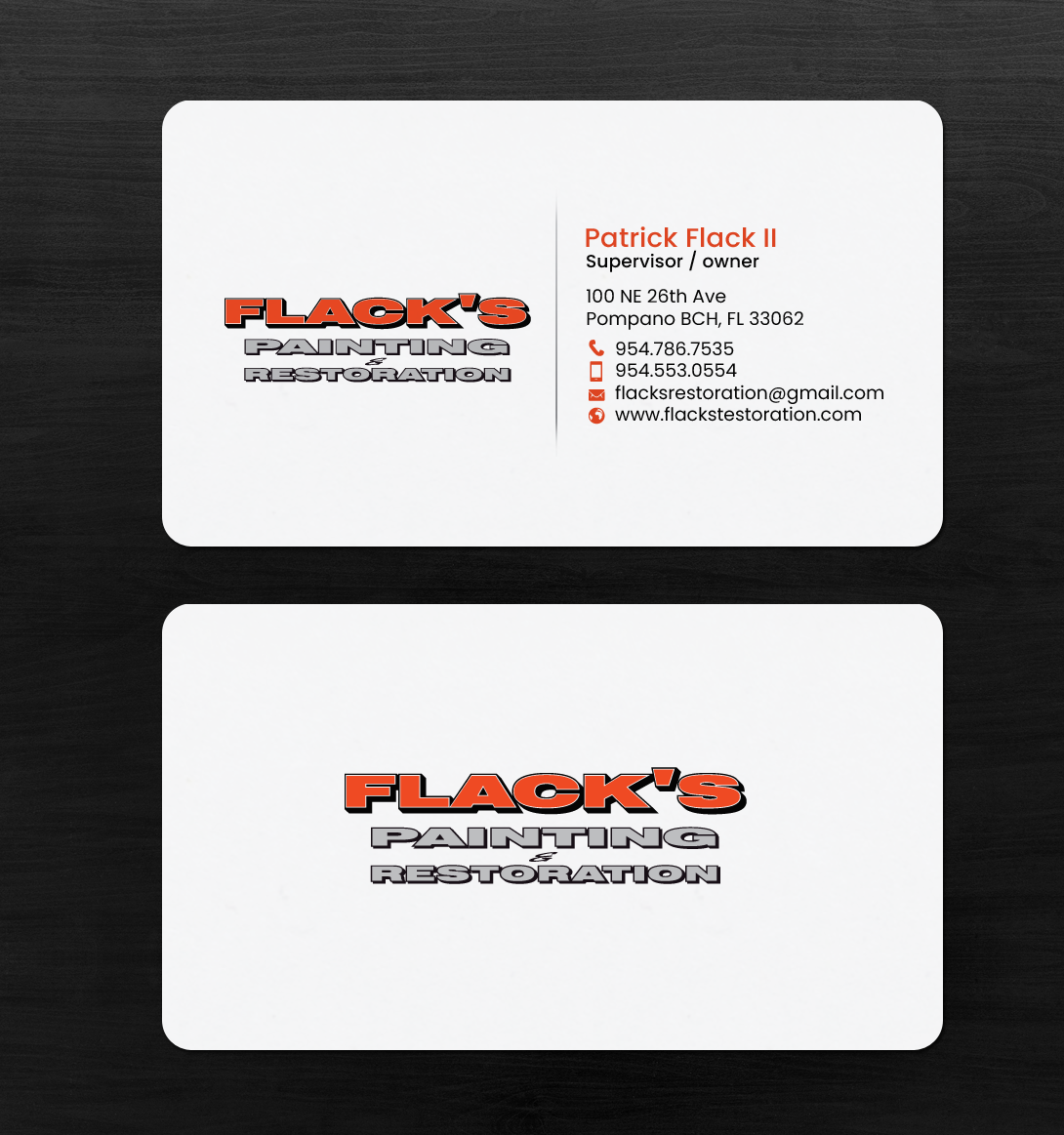 Business Card Design by chandrayaan.creative for Flack's Painting & Waterproofing Inc. | Design #23030680