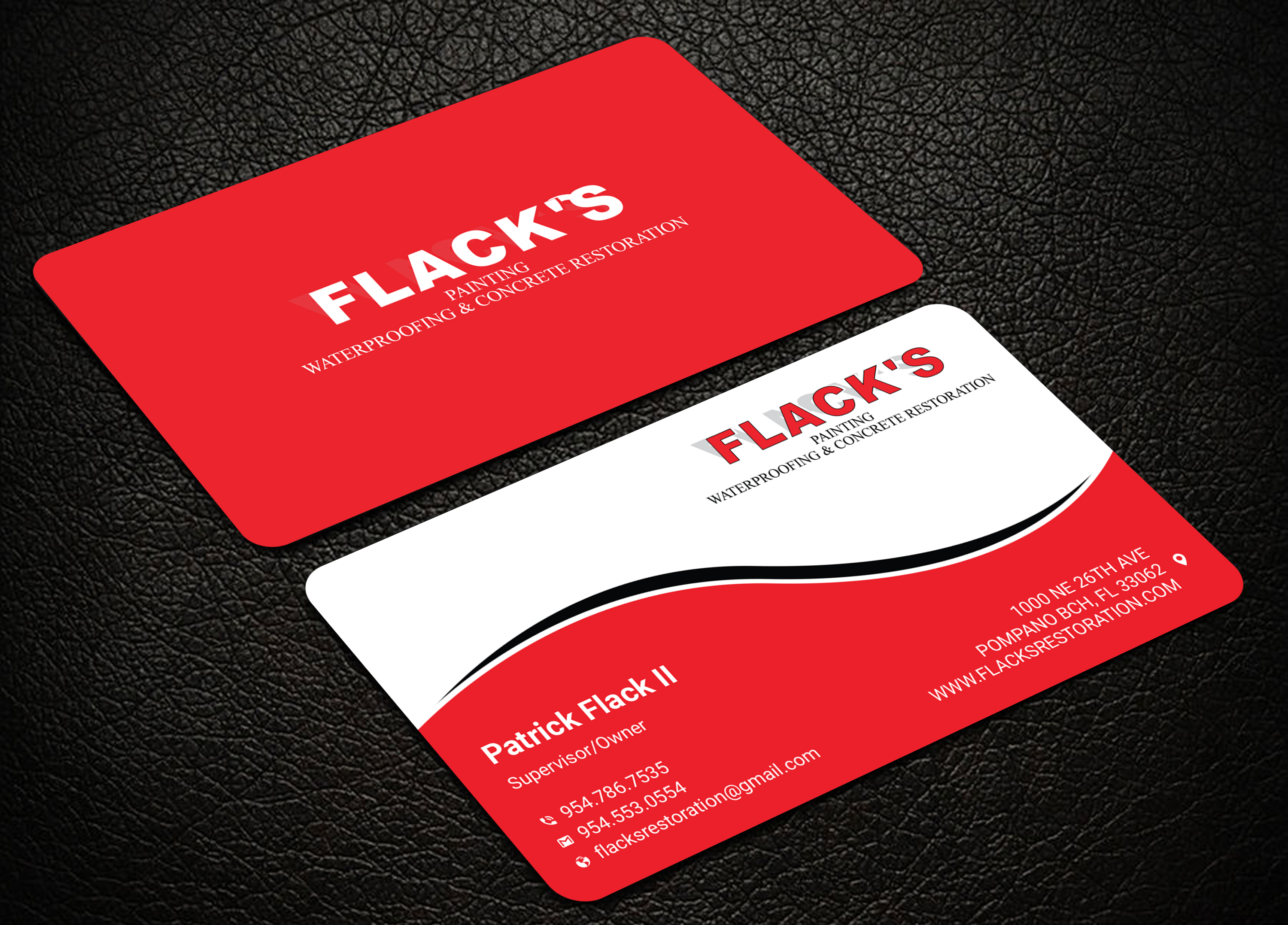 Business Card Design by Uttom 2 for Flack's Painting & Waterproofing Inc. | Design #23024839