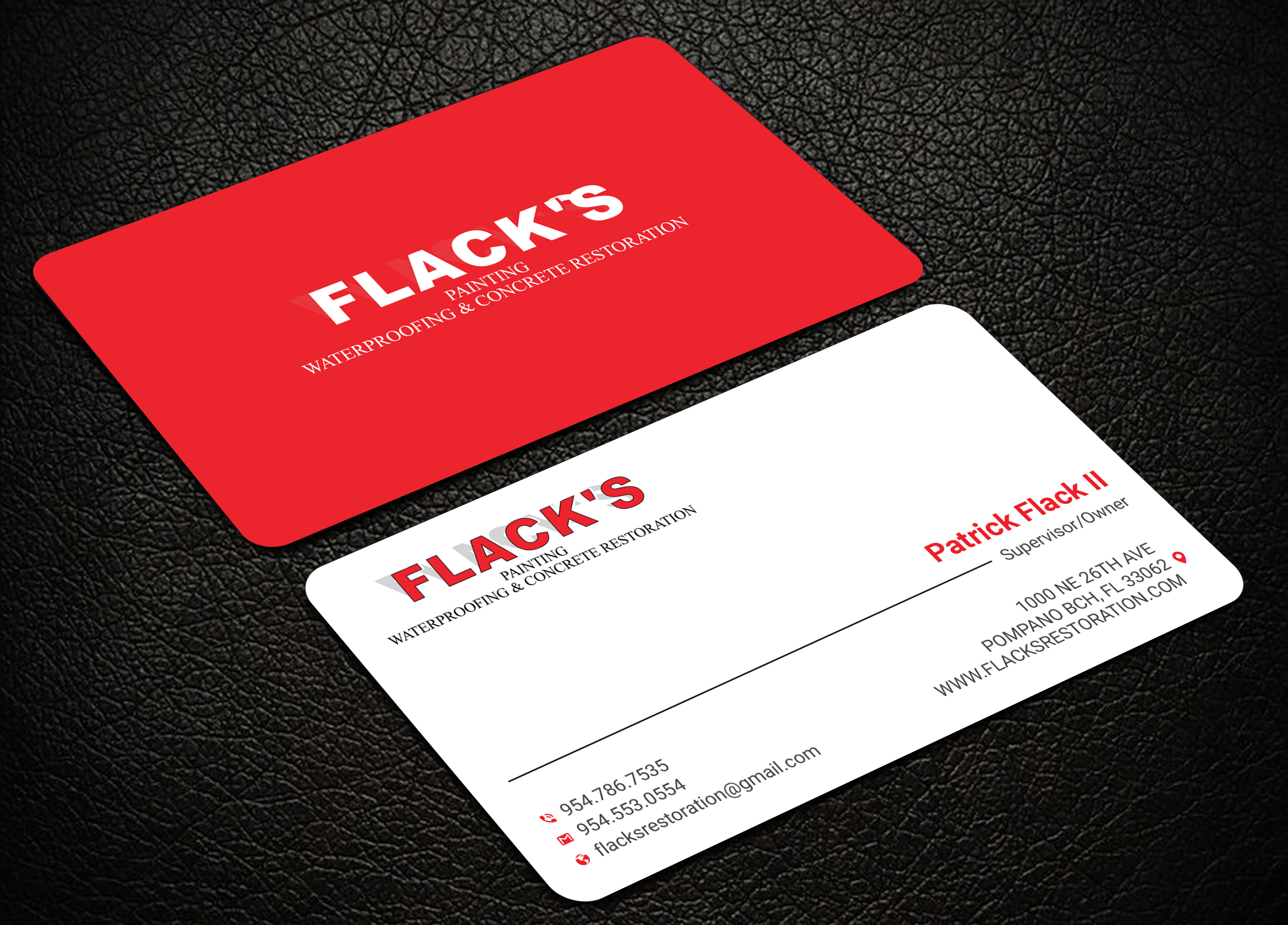 Business Card Design by Uttom 2 for Flack's Painting & Waterproofing Inc. | Design #23024855
