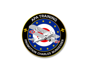 « APA Training » (on the top of the circle) / « Promotion Charles Nungesser (on the bottom of the patch) | Design de Logo par vpt_creations
