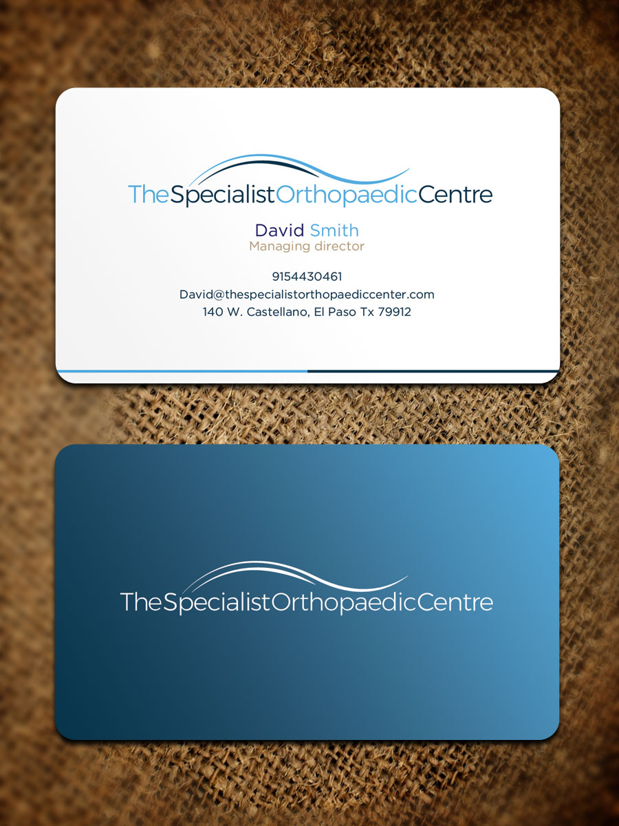 Business Card Design by Sandaruwan for The Specialist Orthopaedic Centre | Design #23036380