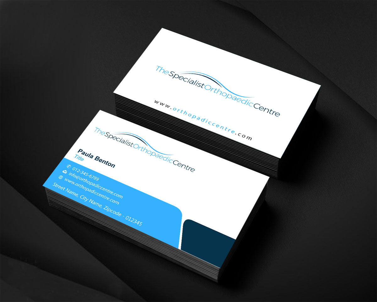 Business Card Design by Infinitive Technology for The Specialist Orthopaedic Centre | Design #23031853