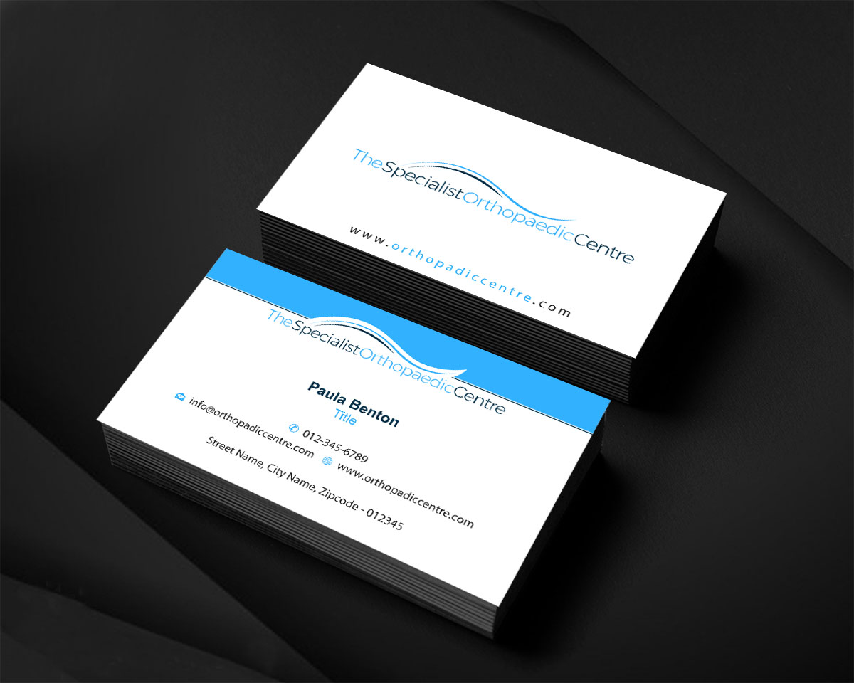 Business Card Design by Infinitive Technology for The Specialist Orthopaedic Centre | Design #23031866