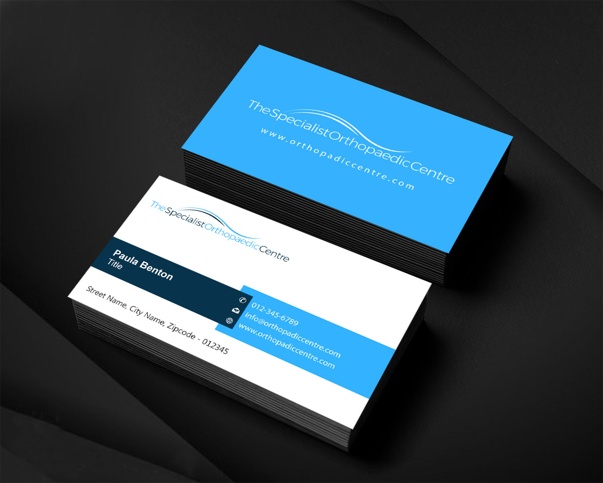 Business Card Design by Infinitive Technology for The Specialist Orthopaedic Centre | Design #23031875