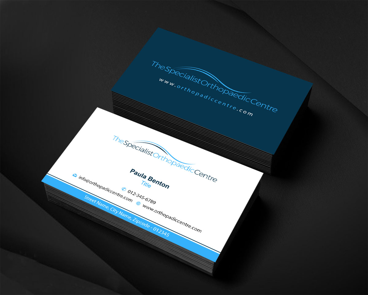 Business Card Design by Infinitive Technology for The Specialist Orthopaedic Centre | Design #23031881