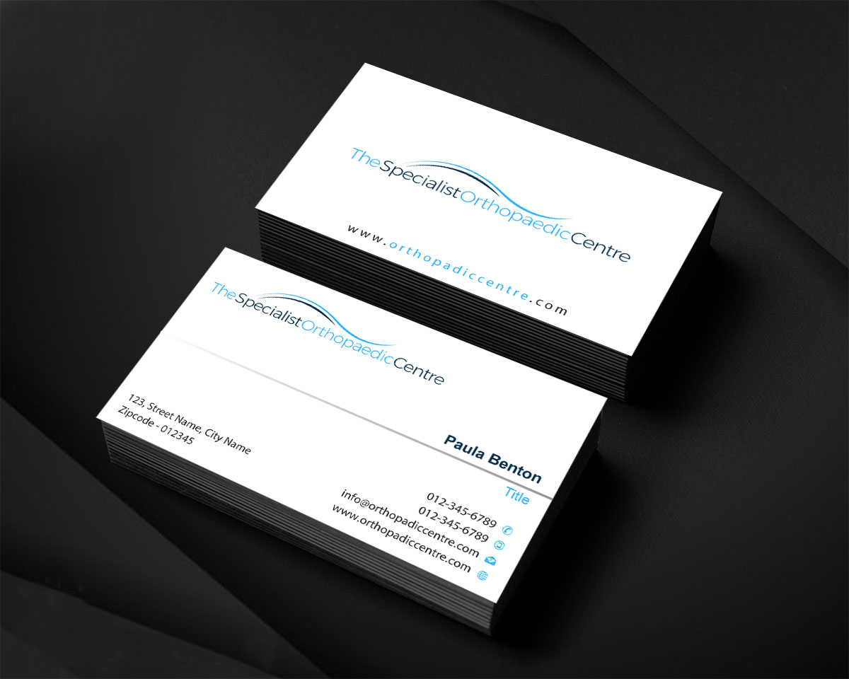 Business Card Design by Infinitive Technology for The Specialist Orthopaedic Centre | Design #23031884