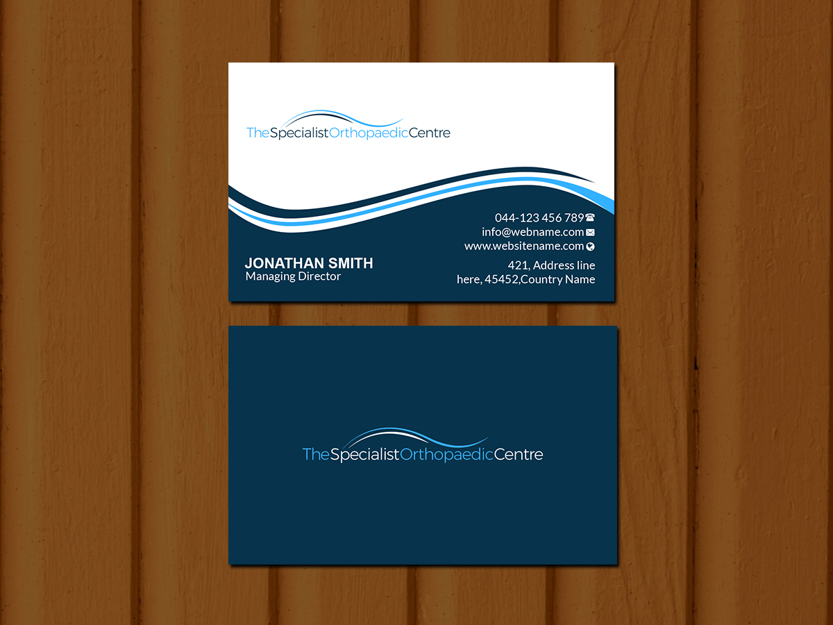 Business Card Design by Creations Box 2015 for The Specialist Orthopaedic Centre | Design #23039528