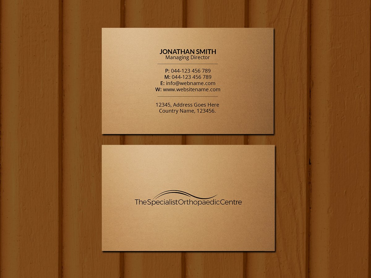 Business Card Design by Creations Box 2015 for The Specialist Orthopaedic Centre | Design #23039529