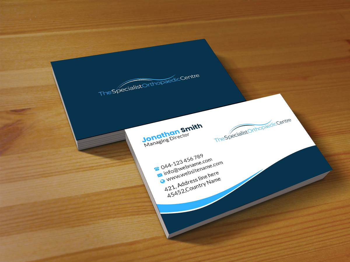 Business Card Design by Creations Box 2015 for The Specialist Orthopaedic Centre | Design #23039531