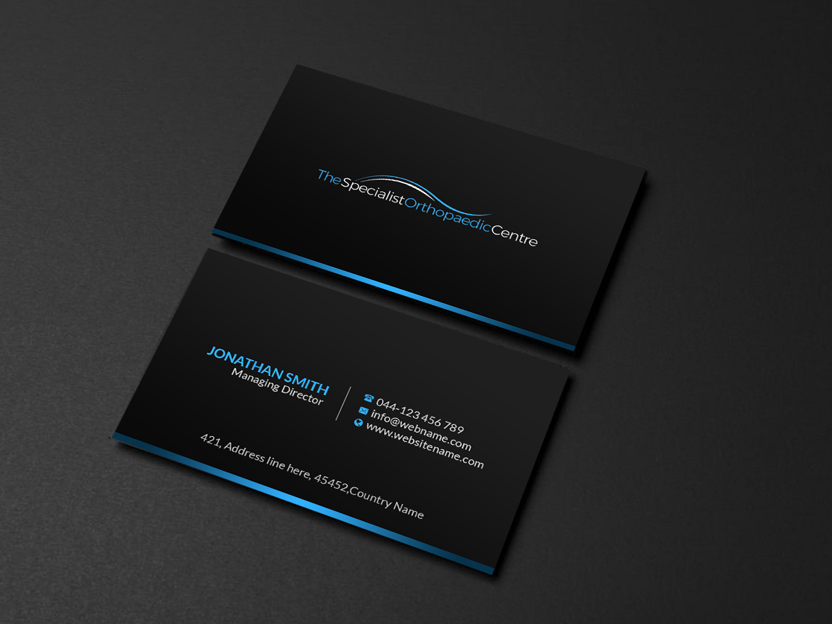 Business Card Design by Creations Box 2015 for The Specialist Orthopaedic Centre | Design #23039557
