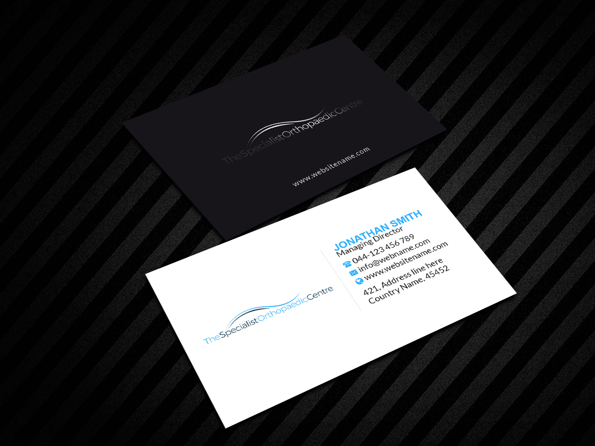 Visitenkarten-Design von Creations Box 2015 für The Specialist Orthopaedic Centre | Design #23039559