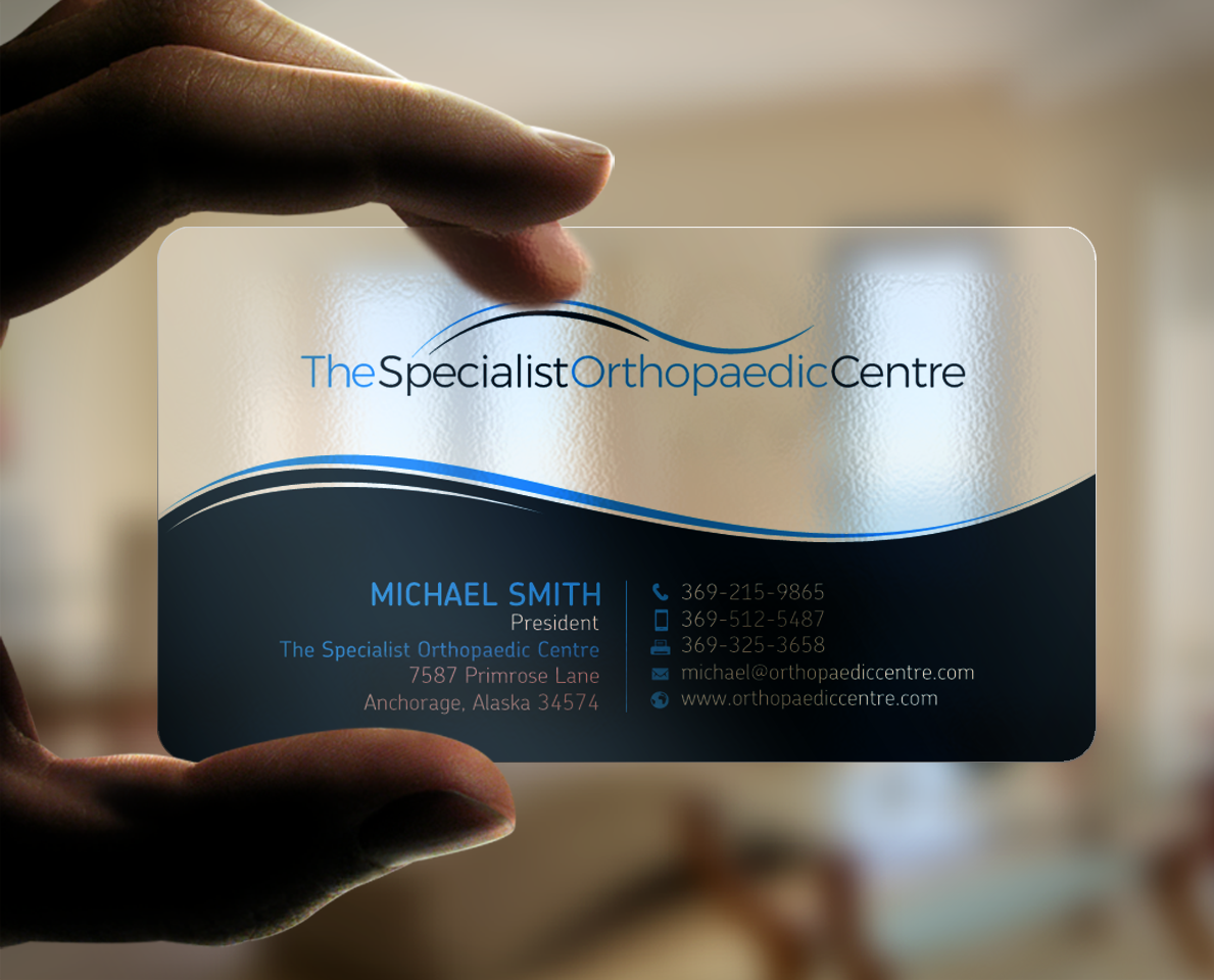 Business Card Design by chandrayaan.creative for The Specialist Orthopaedic Centre | Design #23036139