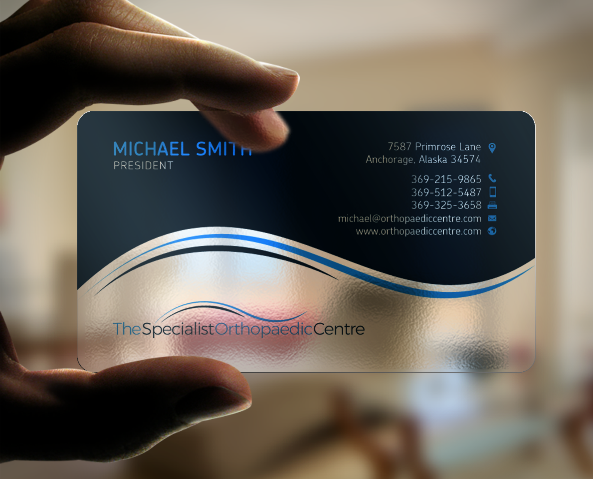 Business Card Design by chandrayaan.creative for The Specialist Orthopaedic Centre | Design #23036142