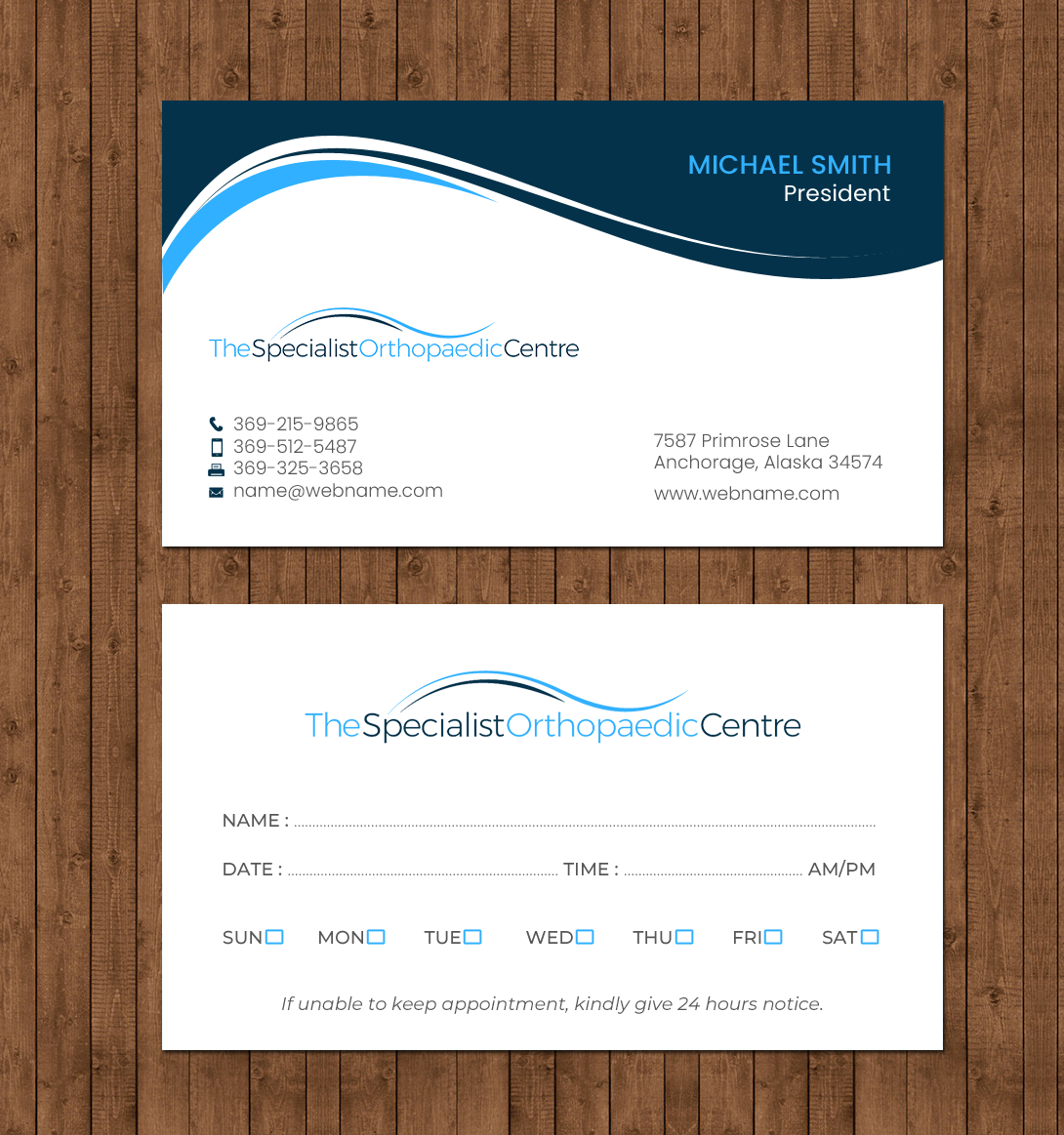 Business Card Design by chandrayaan.creative for The Specialist Orthopaedic Centre | Design #23048137