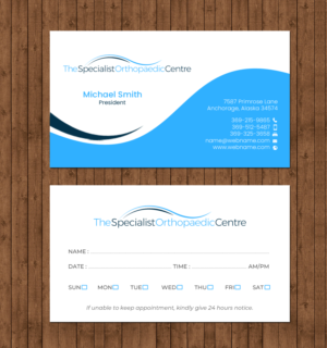 Business Card Design by chandrayaan.creative for The Specialist Orthopaedic Centre | Design: #23049037