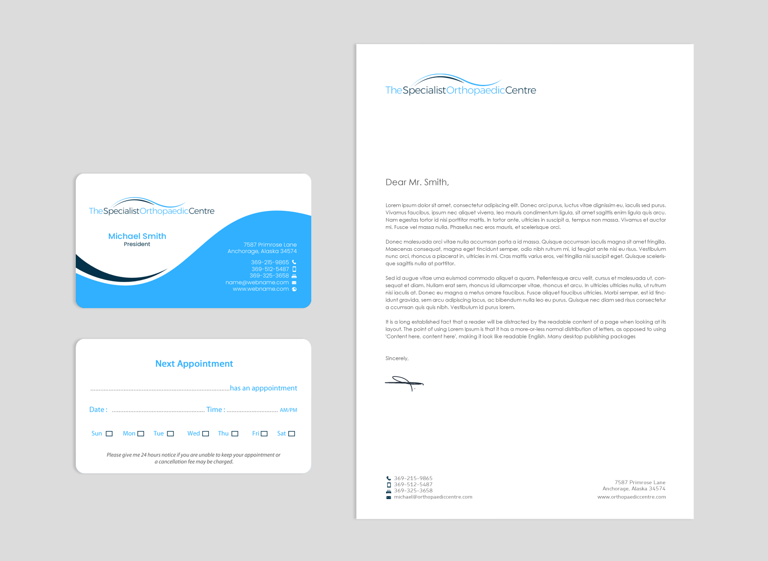 Business Card Design by chandrayaan.creative for The Specialist Orthopaedic Centre | Design #23050157