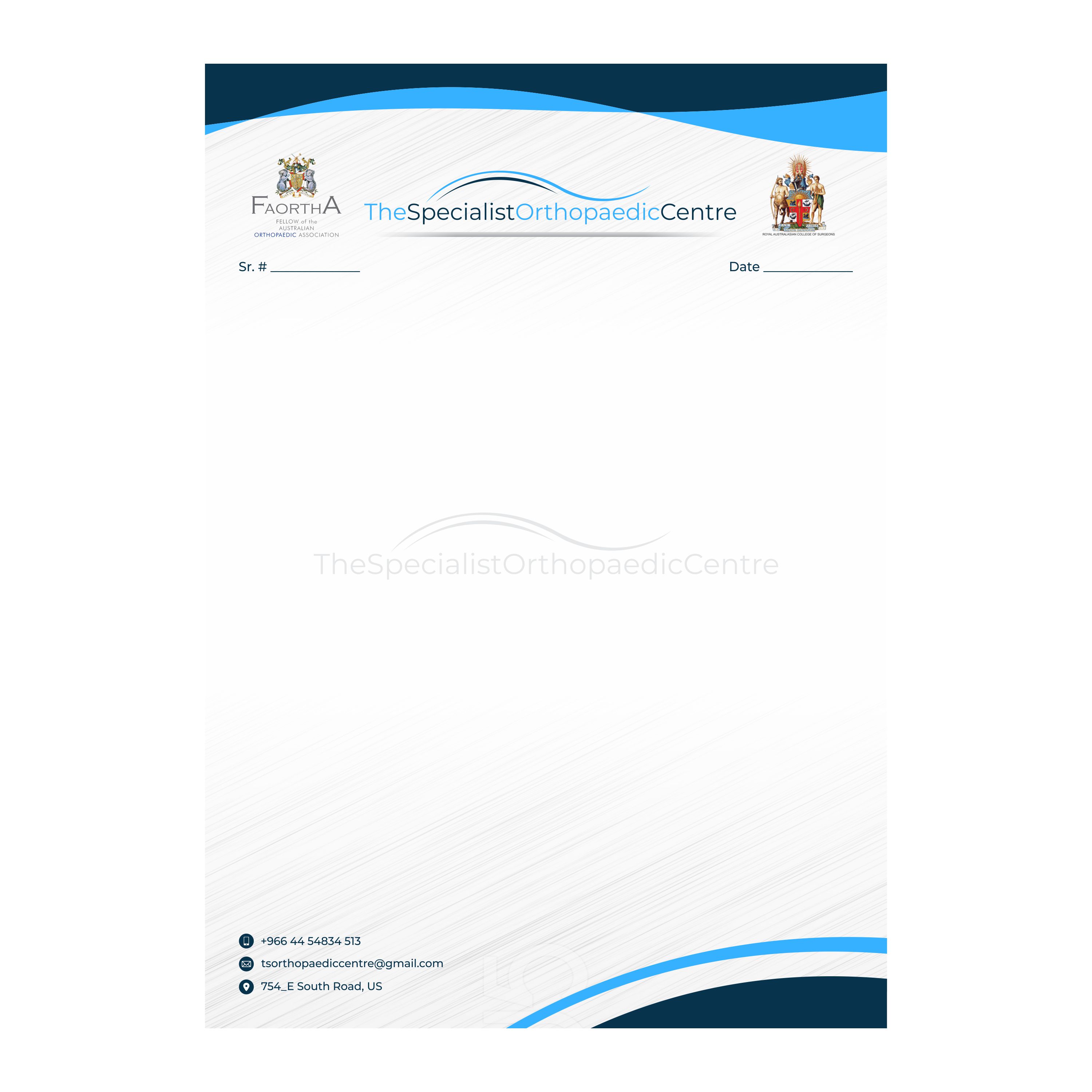 Business Card Design by Ahmed Graphics for The Specialist Orthopaedic Centre | Design #23056396