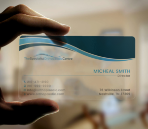 Design de Carte de Visite par Tripti Ranjan Gain pour The Specialist Orthopaedic Centre | Design : #23025196