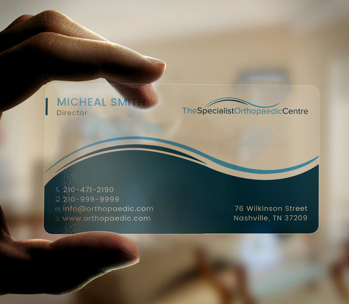 Design de Carte de Visite par Tripti Ranjan Gain pour The Specialist Orthopaedic Centre | Design #23025200