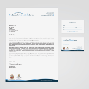 Design de Carte de Visite par MDesign pour The Specialist Orthopaedic Centre | Design #23073687
