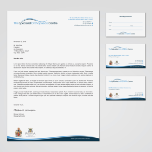 Card design for orthopaedic surgeons working as The Specialist Orthopaedic Centre | Business Card Design by MDesign