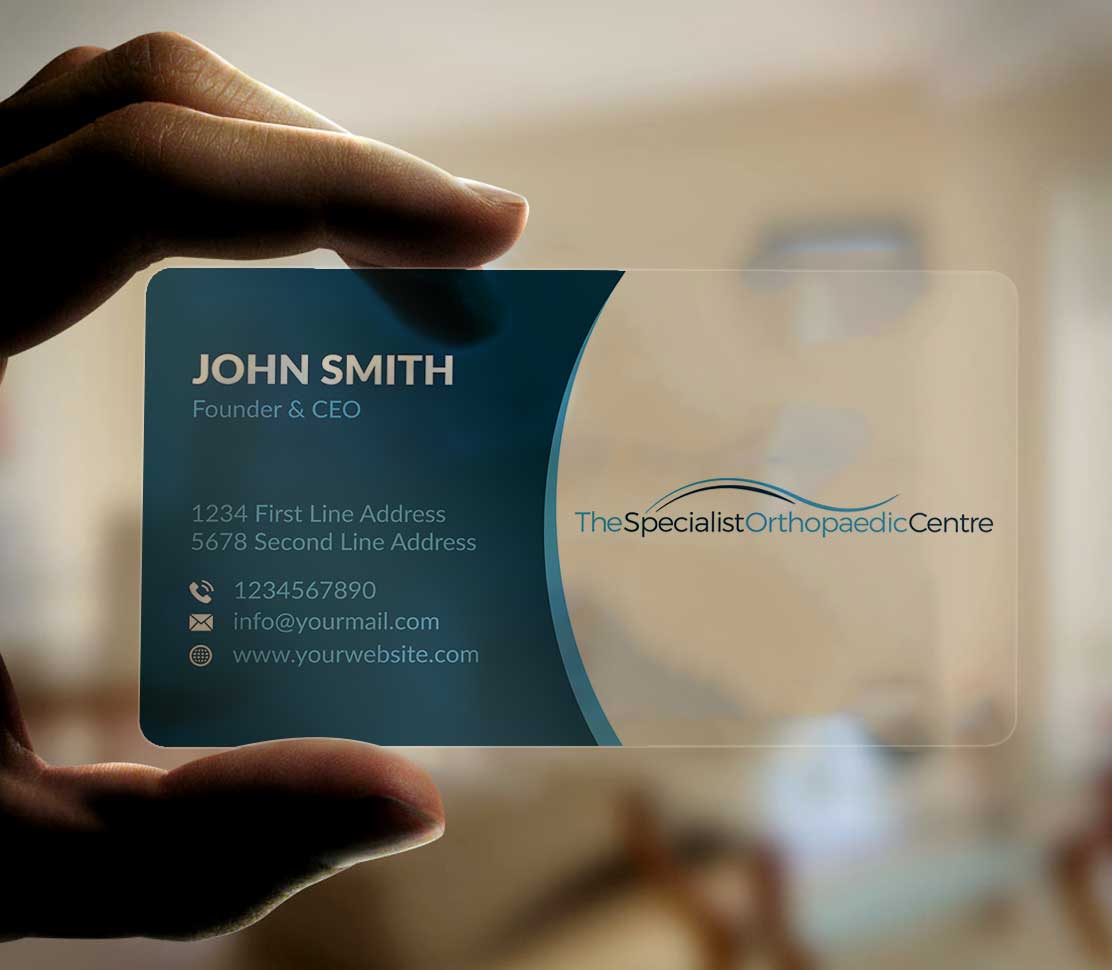 Business Card Design by Musa. A for The Specialist Orthopaedic Centre | Design #23045384