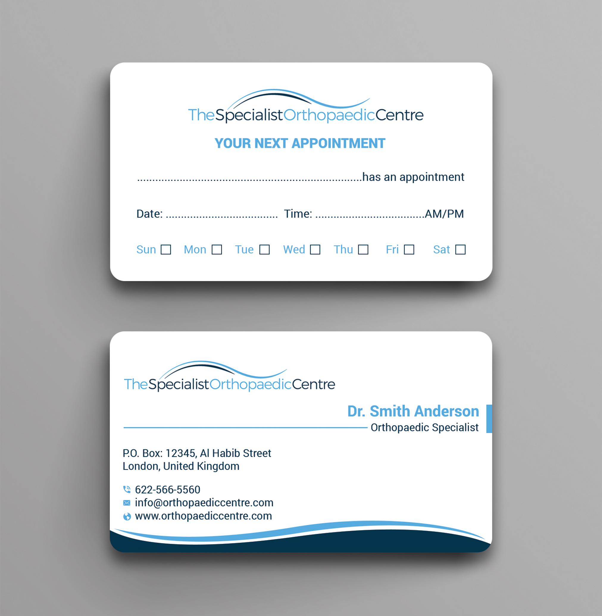 Business Card Design by dipangkarroy1996 for The Specialist Orthopaedic Centre | Design #23029214