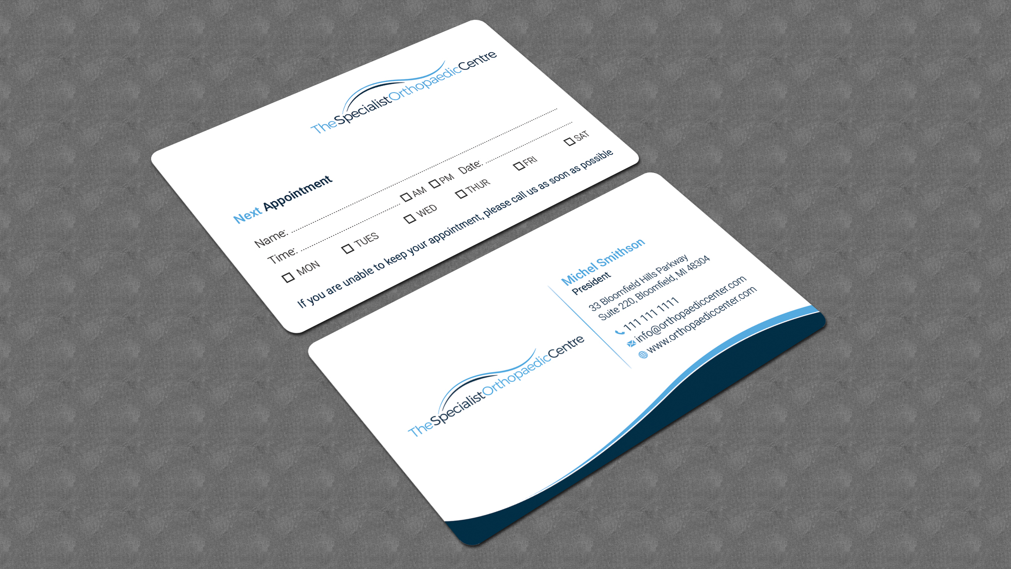 Business Card Design by Bonna 3 for The Specialist Orthopaedic Centre | Design #23023820