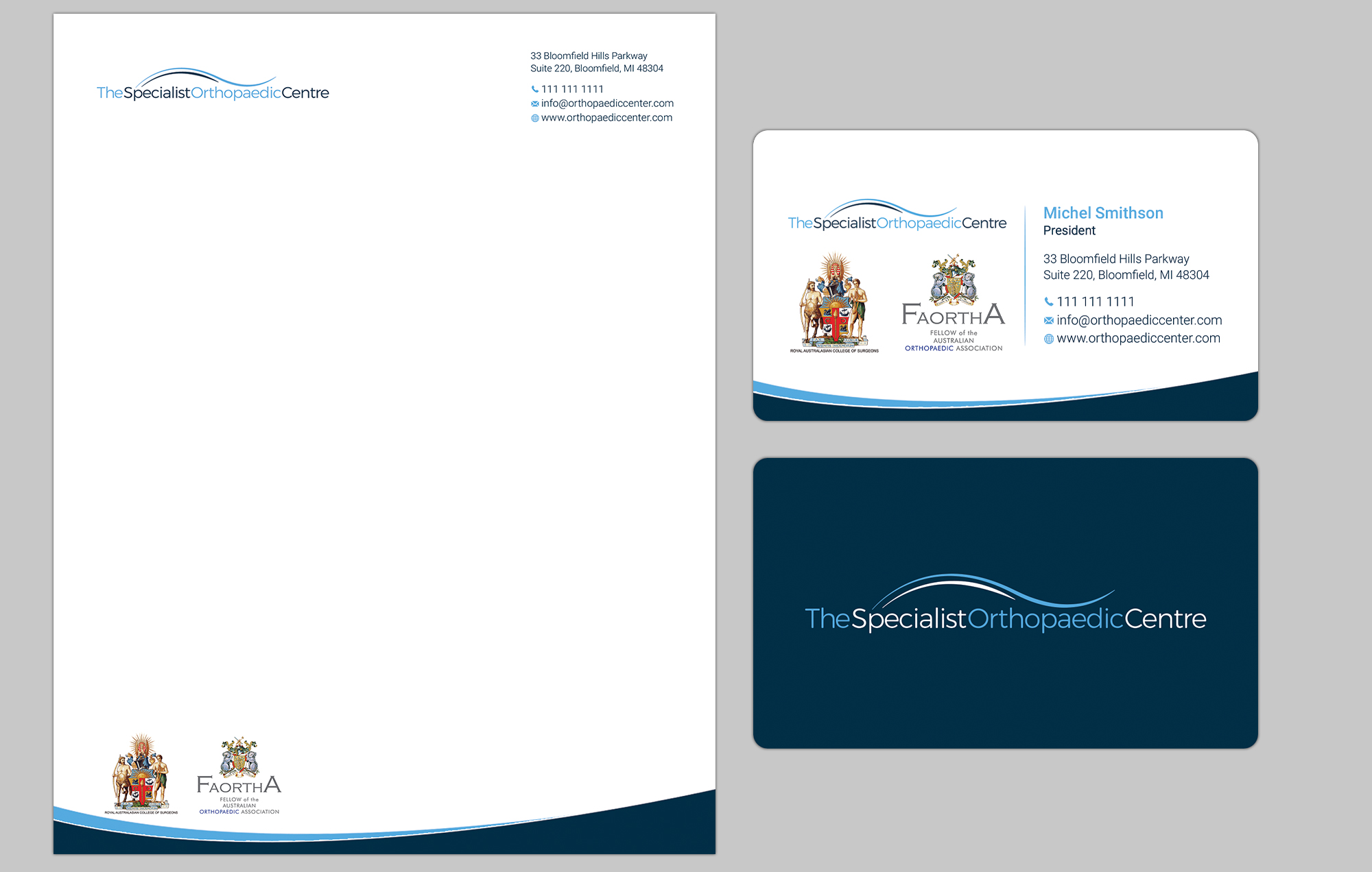 Business Card Design by Bonna 3 for The Specialist Orthopaedic Centre | Design #23058958
