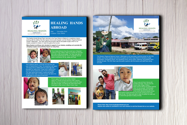 Newsletter Design by DesignMe Graphics for Healing Hands Abroad | Design #23032901