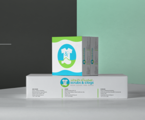 gift and delivery packeging of scrubs and clogs  | Diseño de Papelería por AnneWanjiku