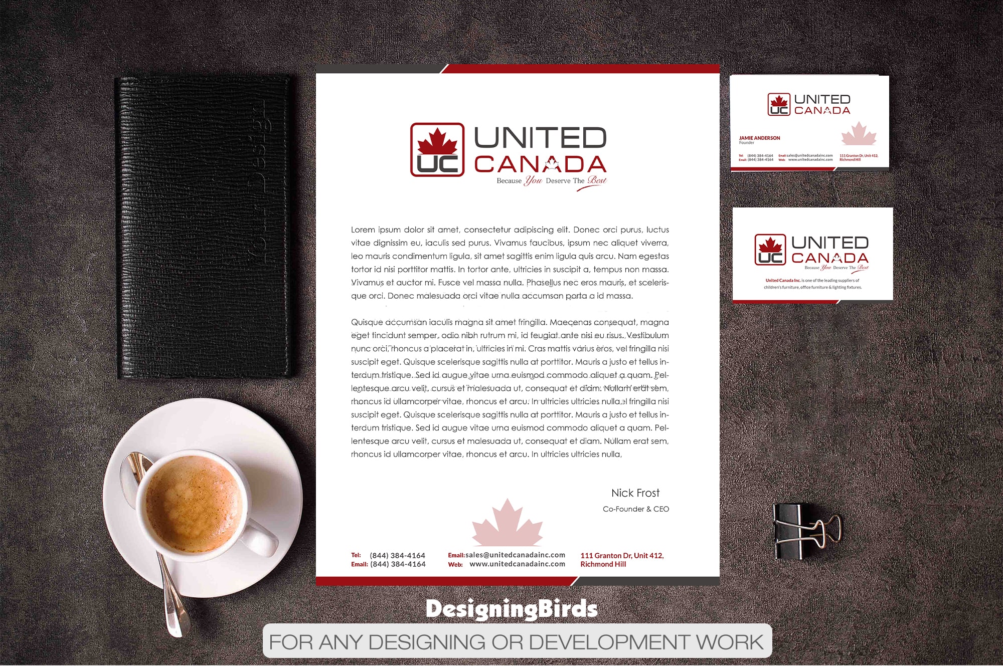 Letterhead Design by Designing Birds for United Canada Inc. | Design #23280640