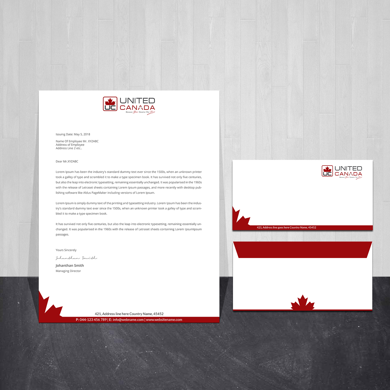 Letterhead Design by Creations Box 2015 for United Canada Inc. | Design #23039579