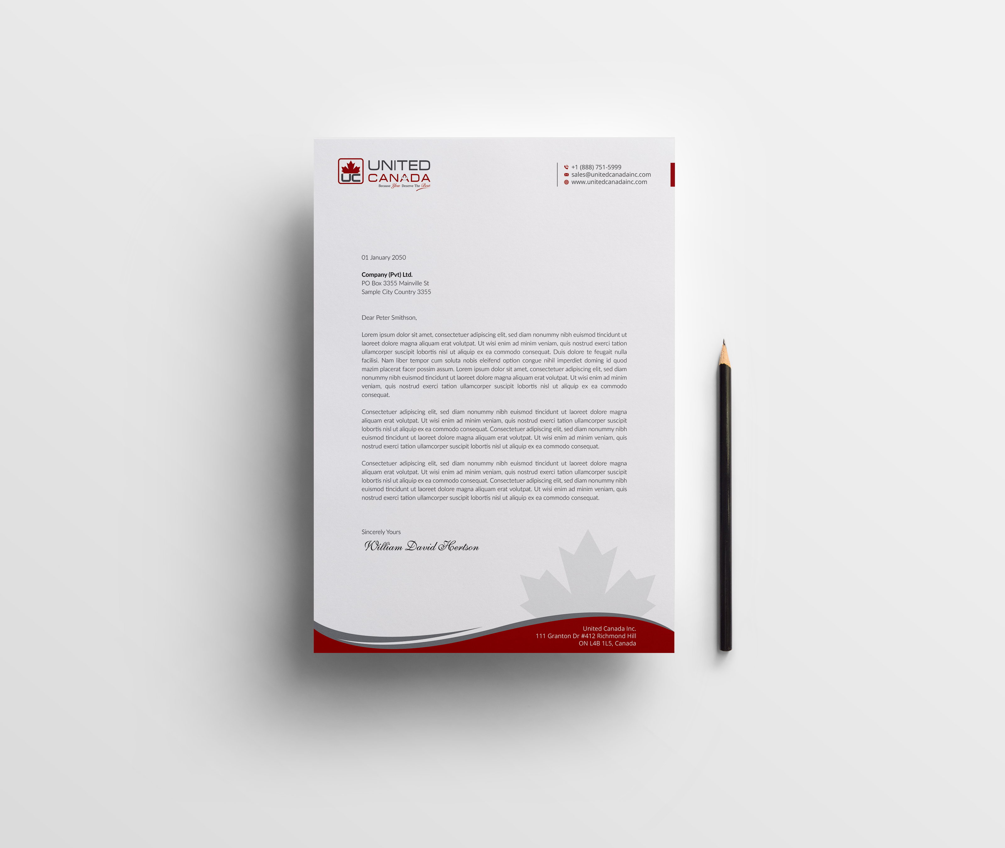 Design En-Tête par OxonoArt pour United Canada Inc. | Design #23062020