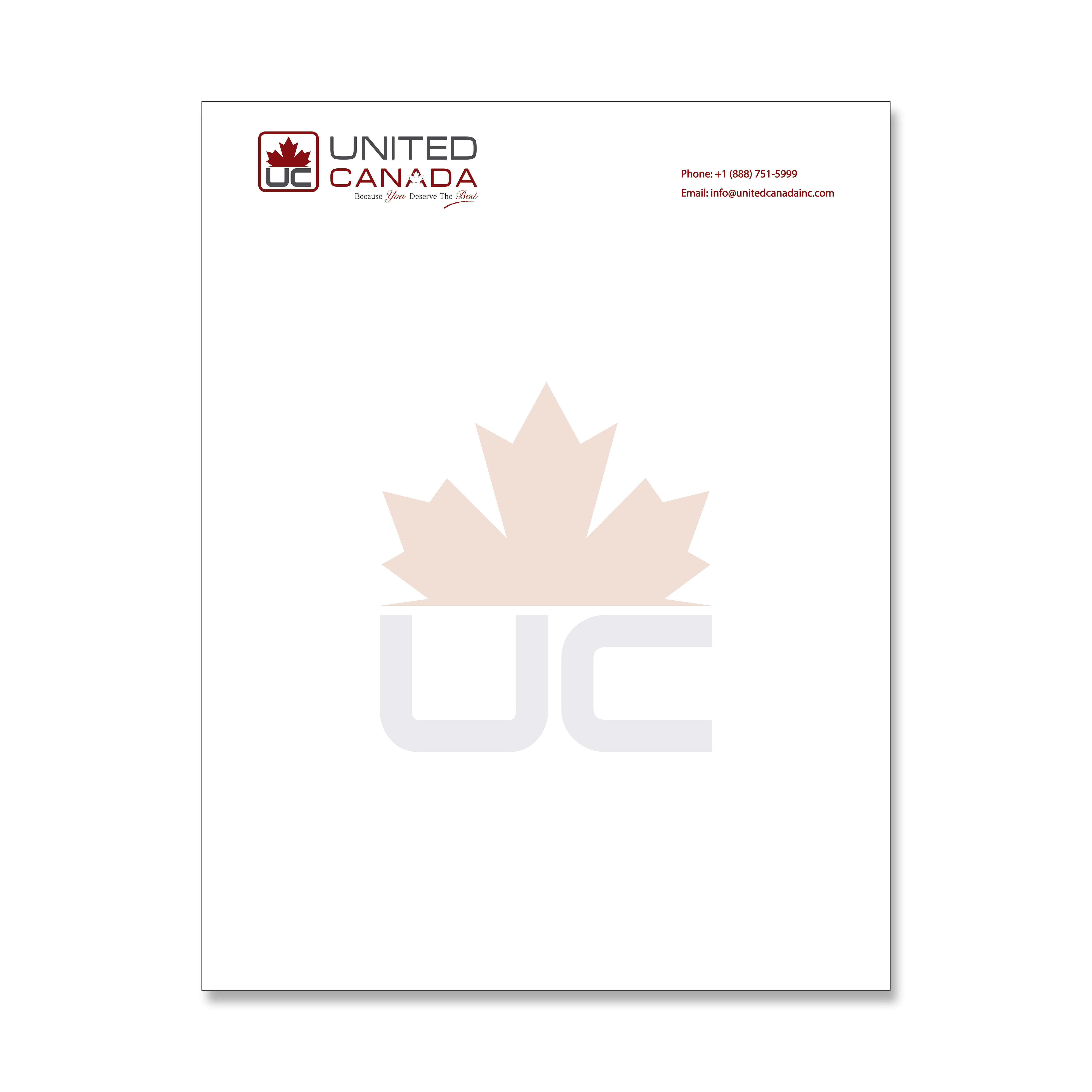 Letterhead Design by ncg1112 for United Canada Inc. | Design #23120447