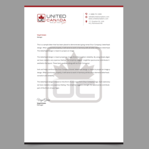 Letterhead Design by Senthil Kumaar V for United Canada Inc. | Design: #23294496