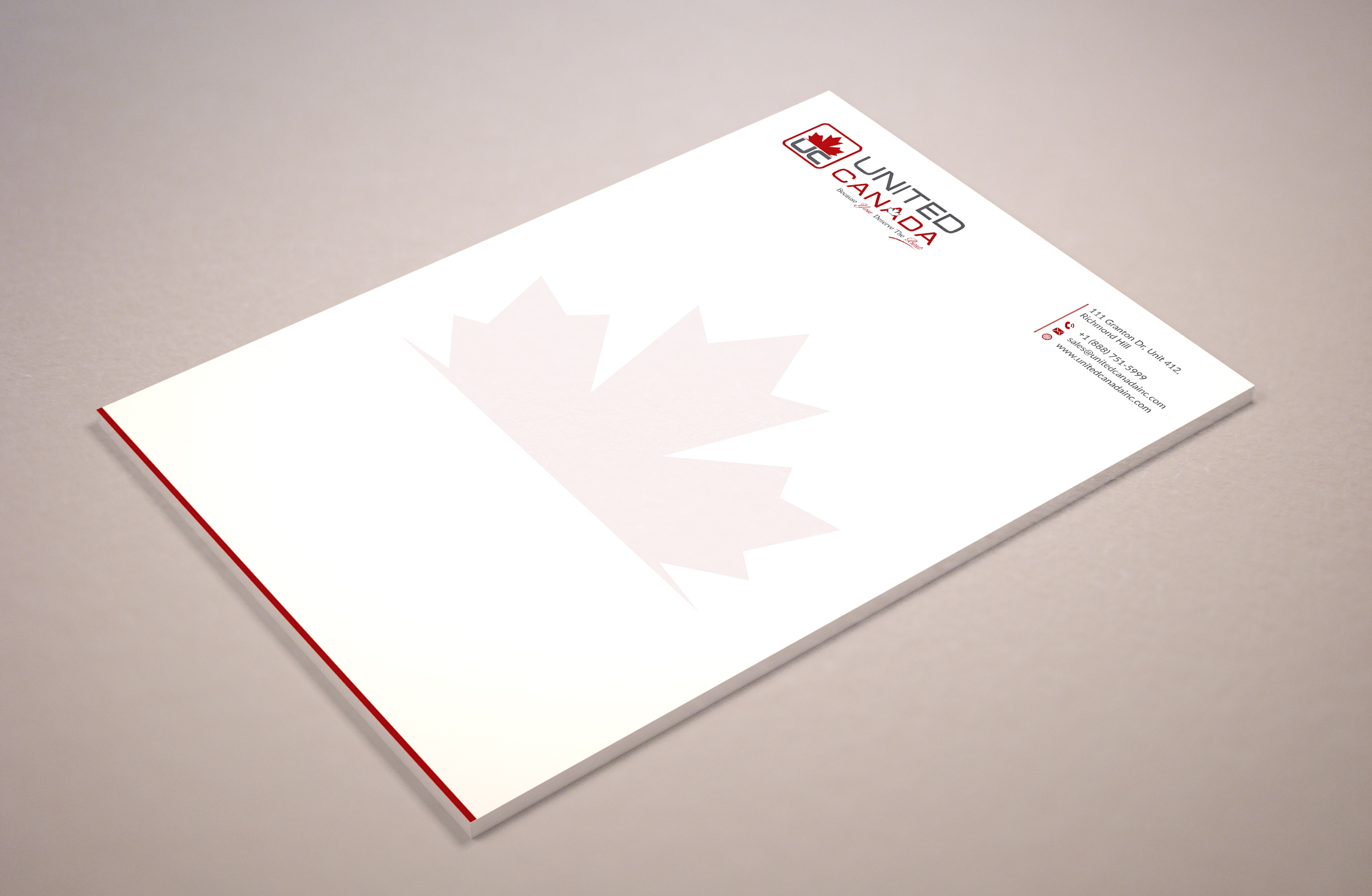 Letterhead Design by Musa. A for United Canada Inc. | Design #23028579