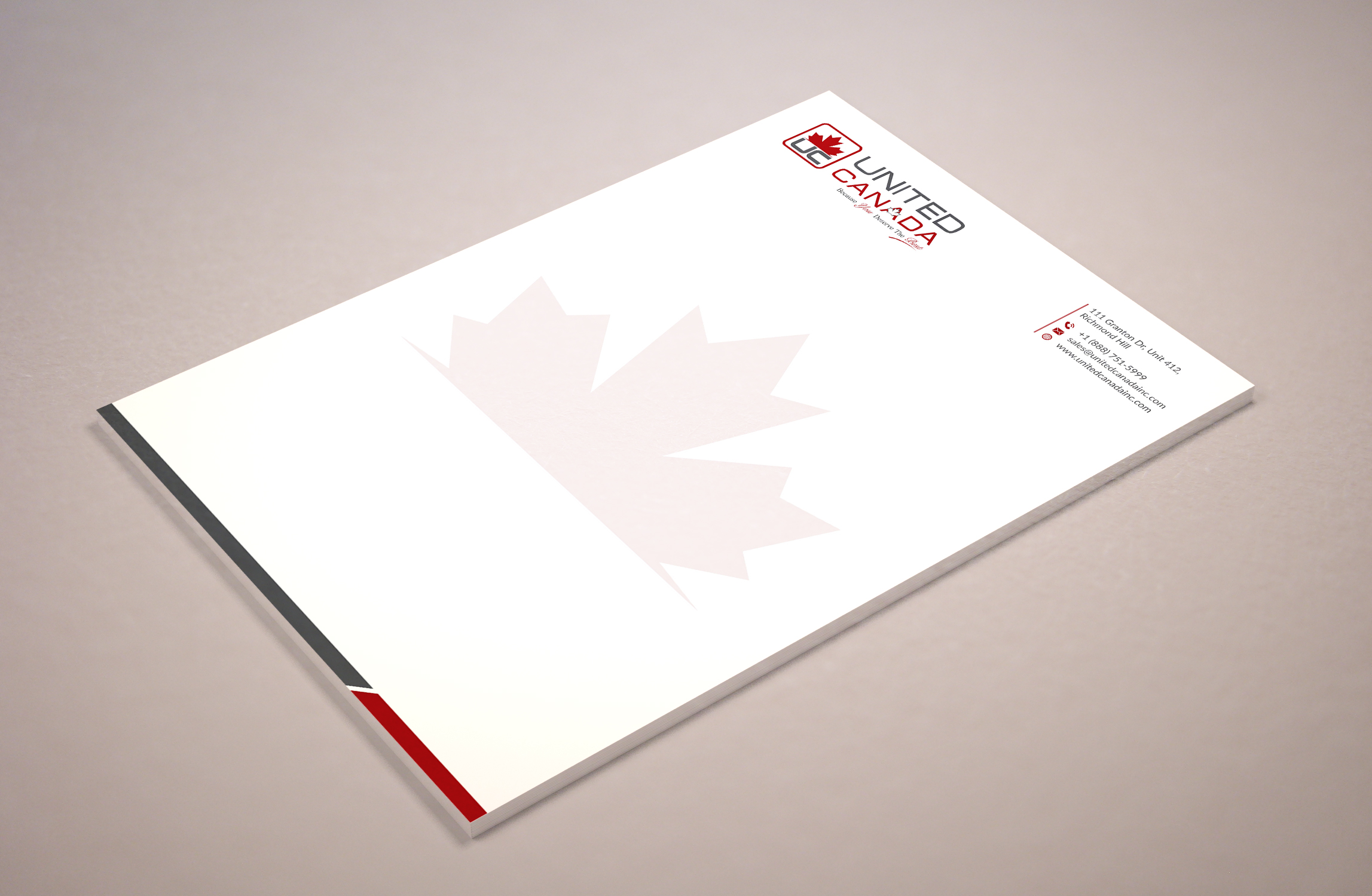 Letterhead Design by Musa. A for United Canada Inc. | Design #23028580