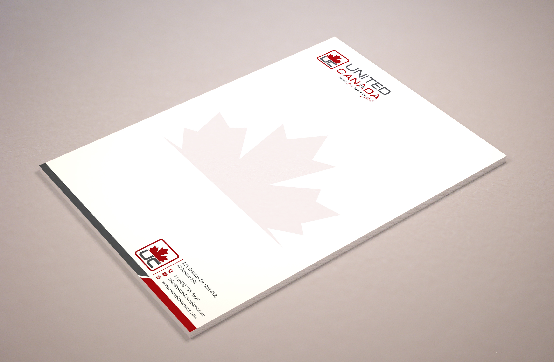 Letterhead Design by Musa. A for United Canada Inc. | Design #23028581