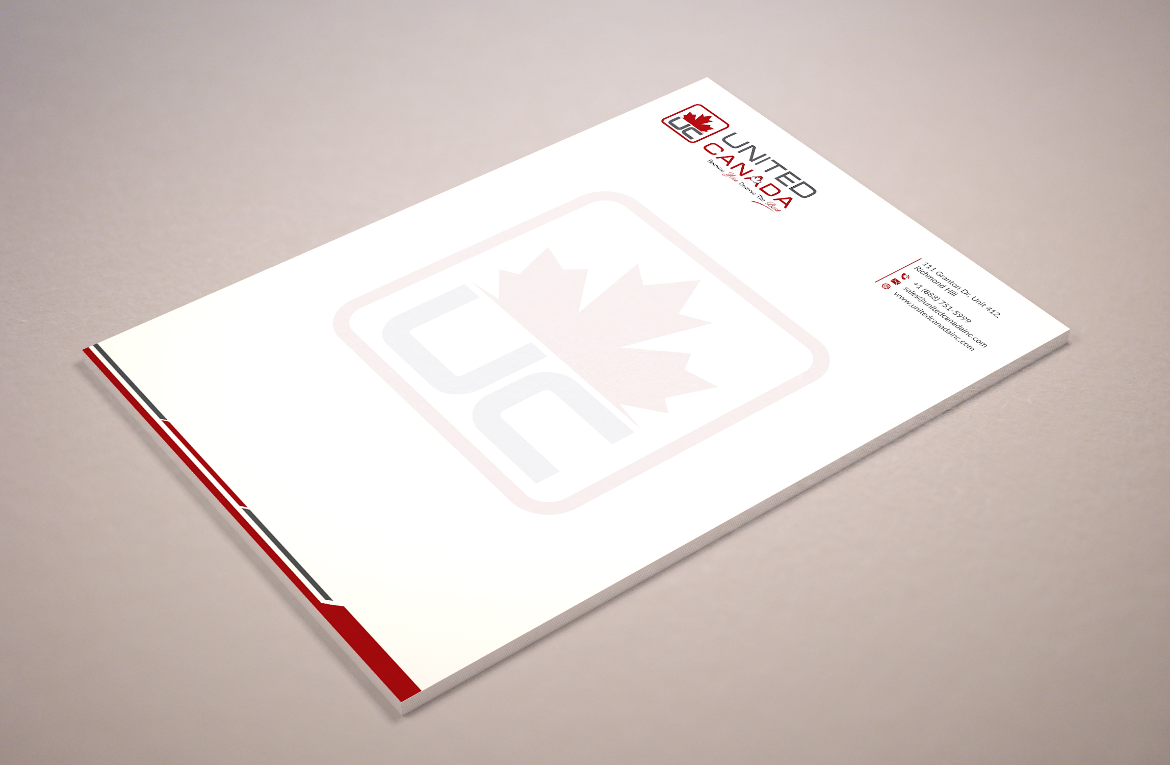 Letterhead Design by Musa. A for United Canada Inc. | Design #23028582