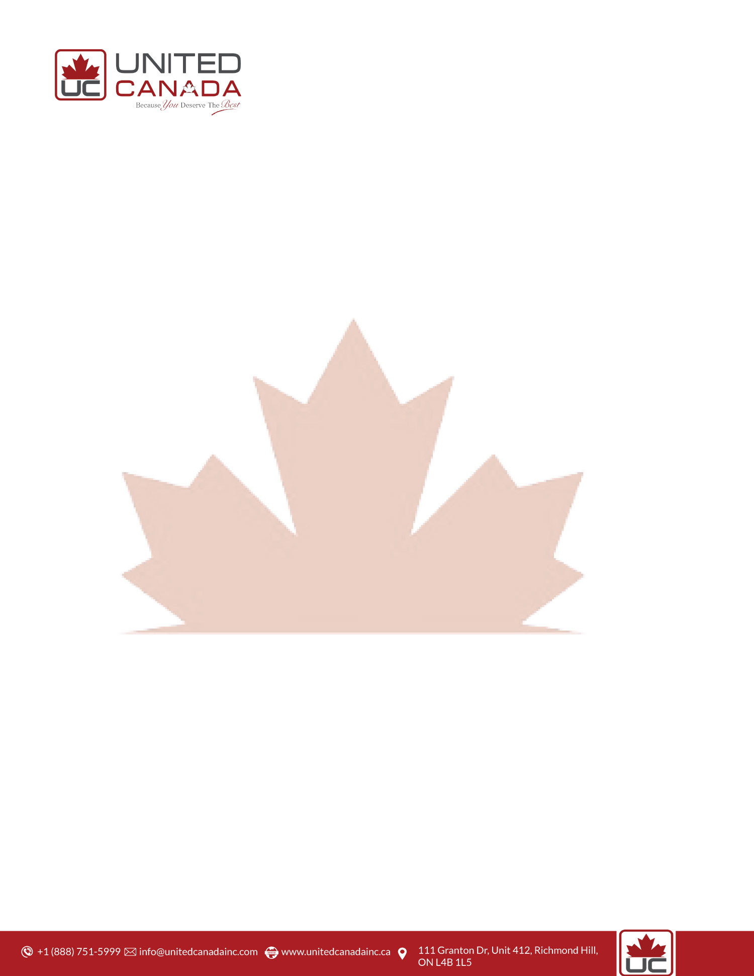 Diseño de Membrete por AN7 para United Canada Inc. | Diseño #23080992