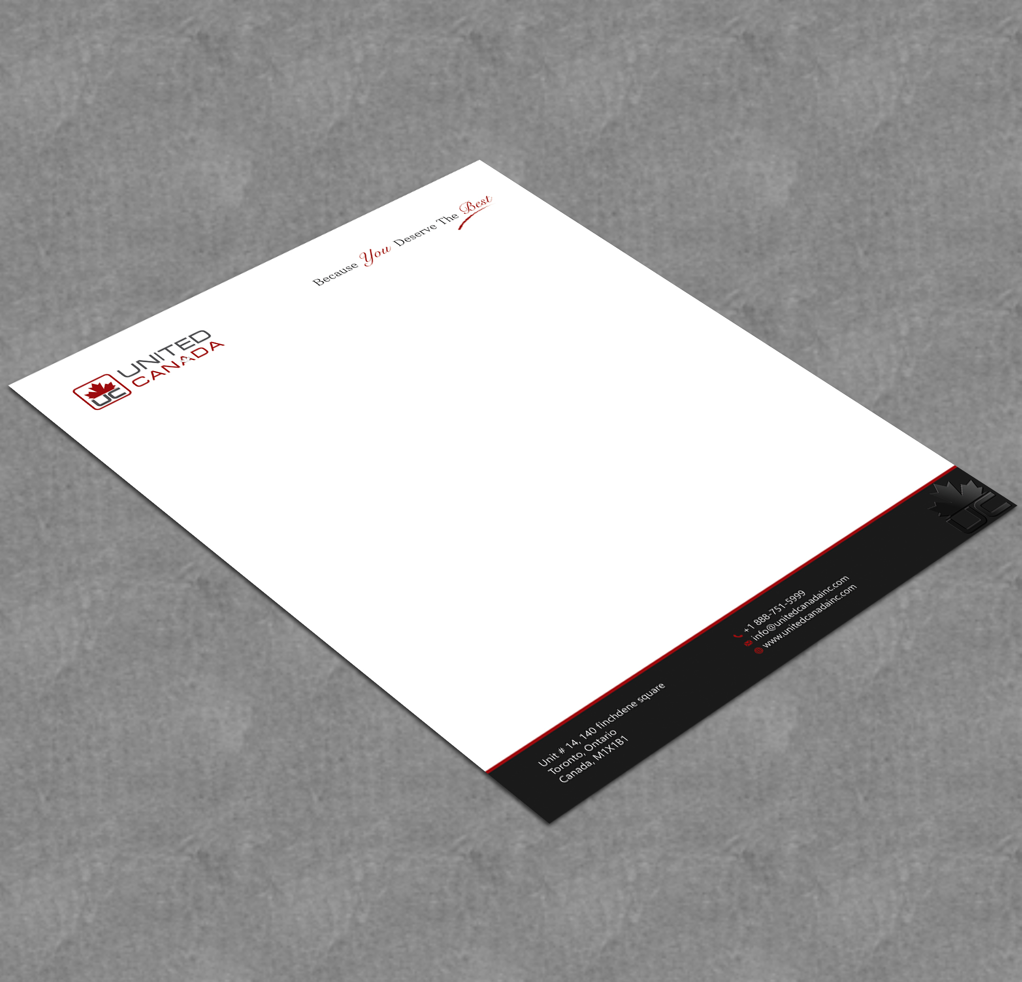 Letterhead Design by Bonna 3 for United Canada Inc. | Design #23031480