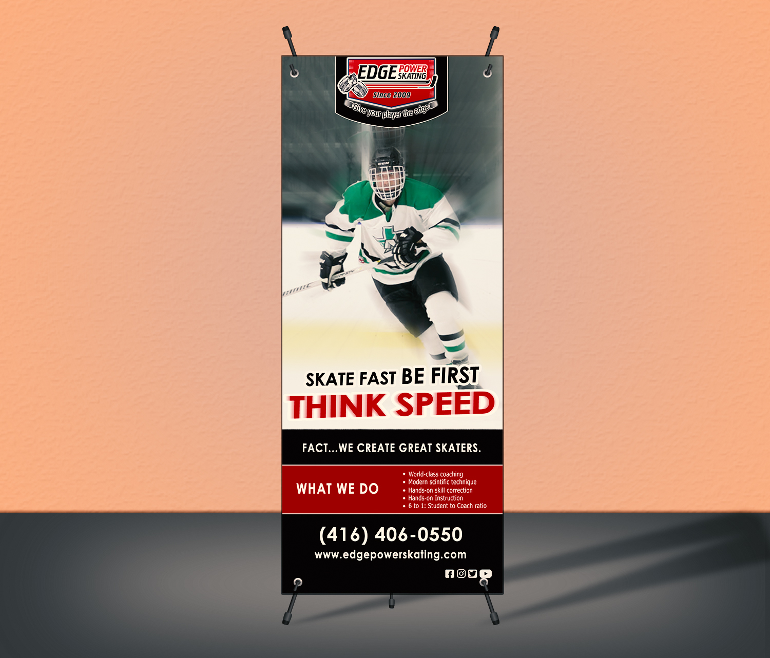 Diseño de Señalética por TGDesigns para Edge Power Skating Inc. | Diseño #23073876