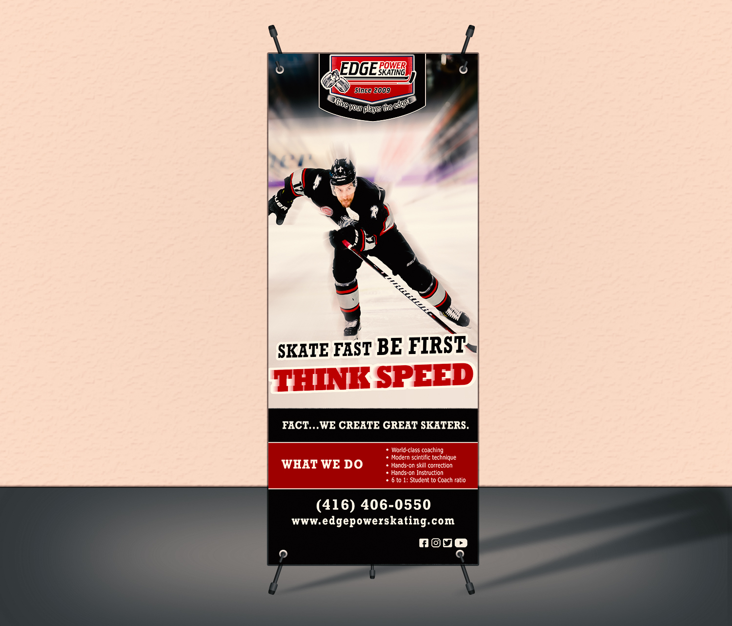 Diseño de Señalética por TGDesigns para Edge Power Skating Inc. | Diseño #23073880