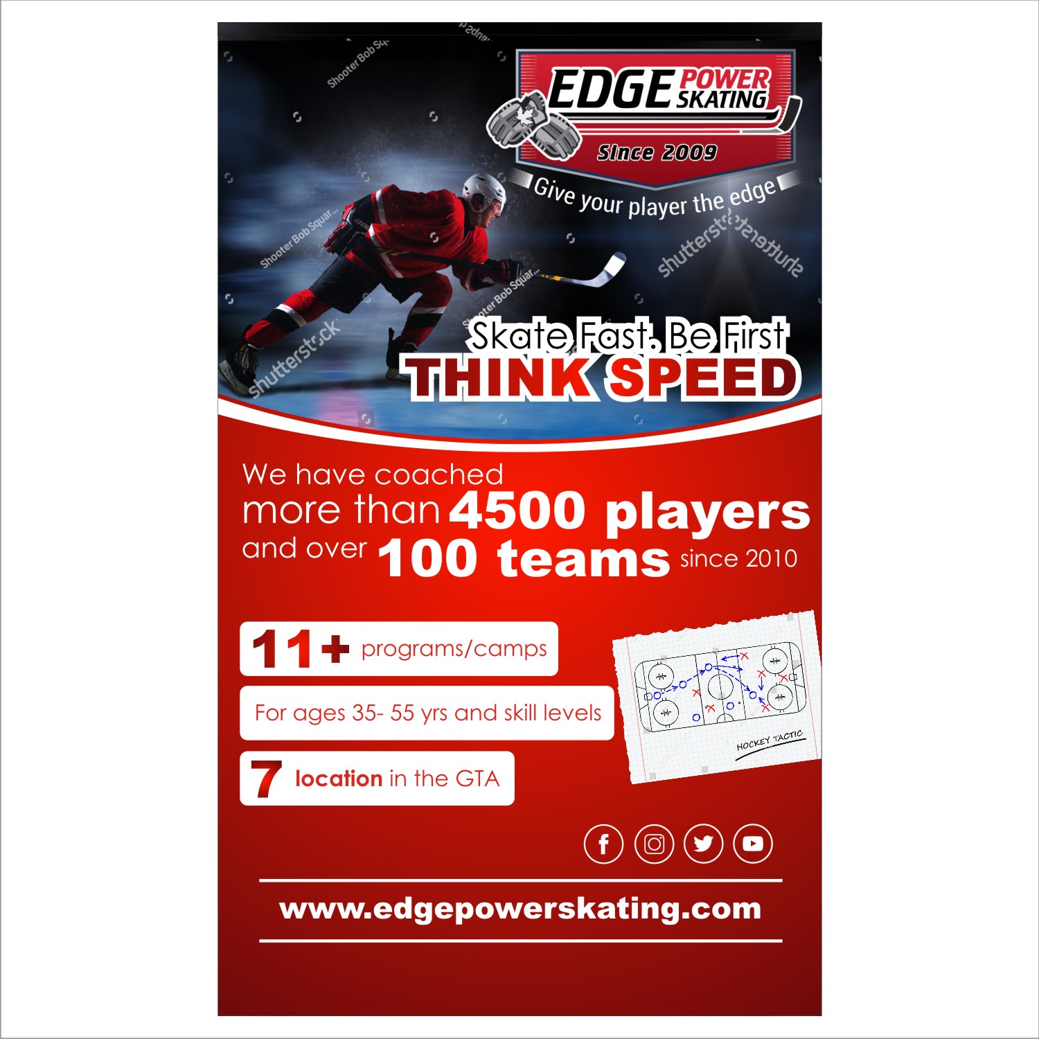 Schilder-Design von DG+ für Edge Power Skating Inc. | Design #23038618