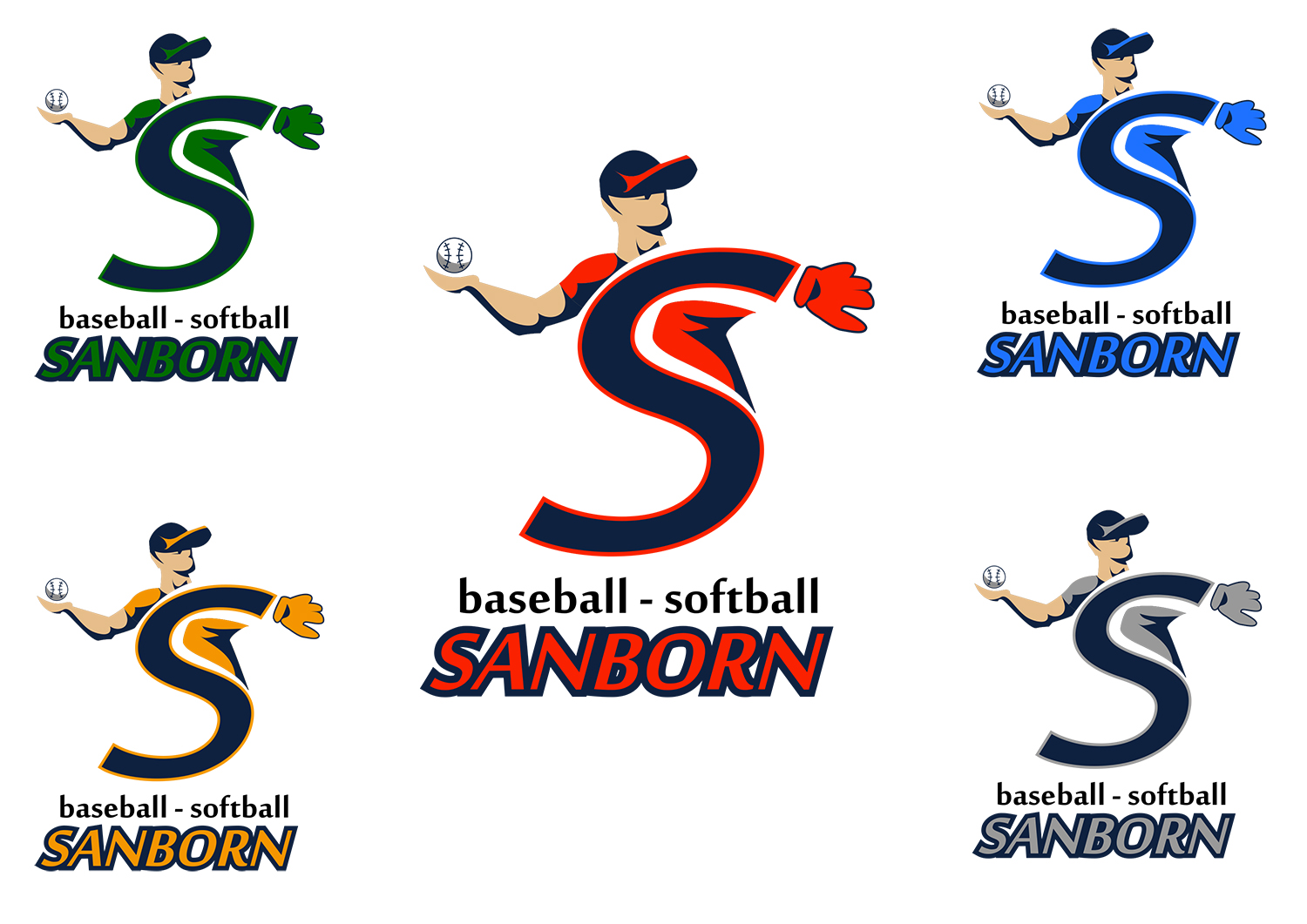 Logo Design by nanocb72 for Sanborn Baseball Softball Association | Design #23041312